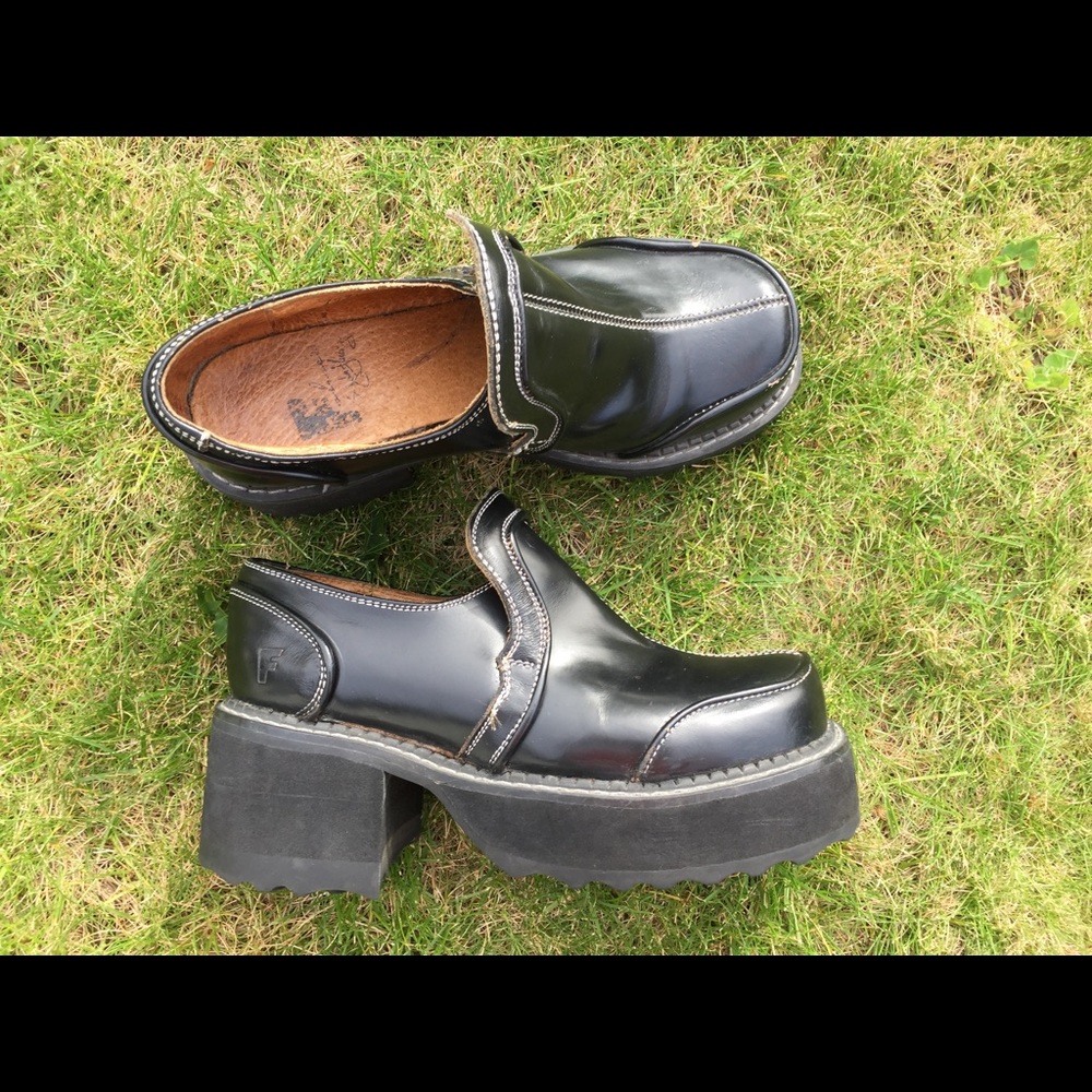 John Fluevog 90's Black Chunky Platforms